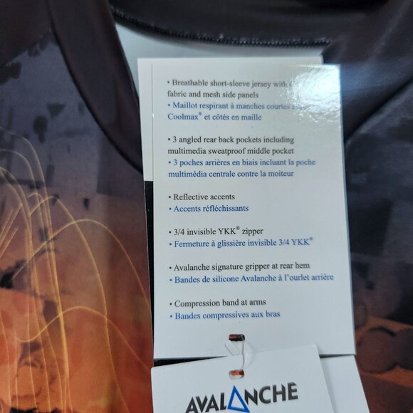 Avalanche Cycling Top Size XXL Black & Orange Breathable Reflective 1/2 Zip NWT - Picture 7 of 11